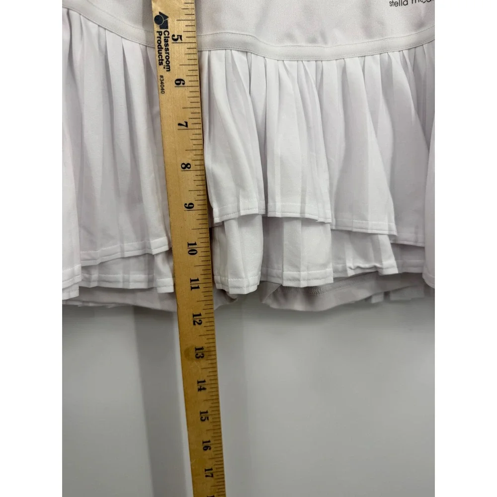 Adidas Stella McCartney Barricade Tennis Skirt Womens L 40L White Ruffle Green